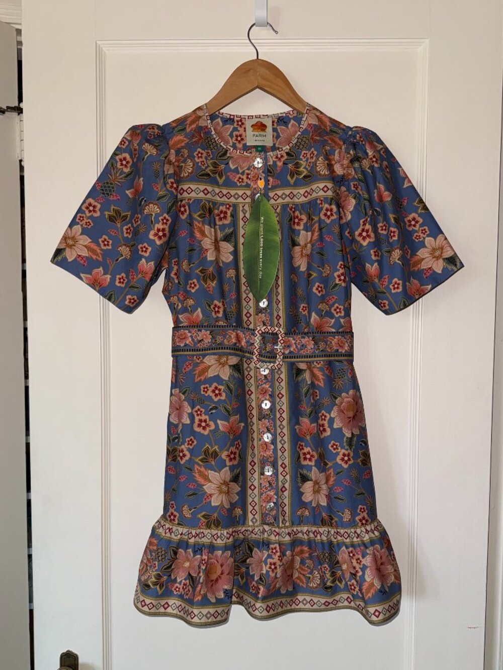 FARM Rio Blue Floral Mini Dress - Picture 2 of 14